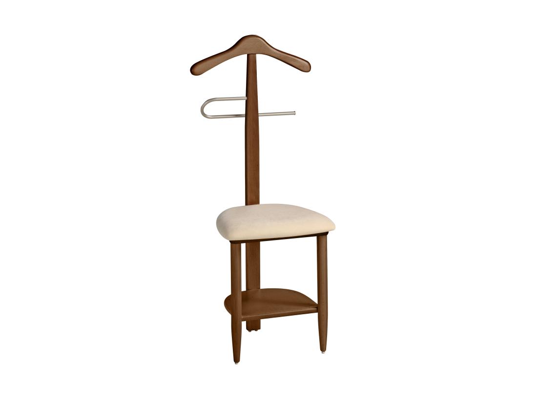 vente unique Valet de nuit - H105cm x L45cm x P41cm - hêtre massif noyer - Sedie