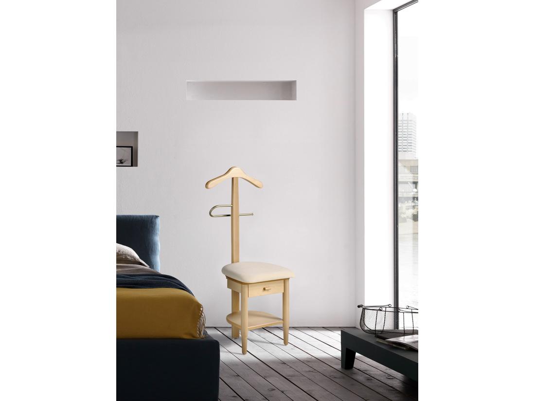 Vente Unique Valet De Nuit - H115cm X L45cm X P41cm - Hêtre Massif Naturel - Stanza