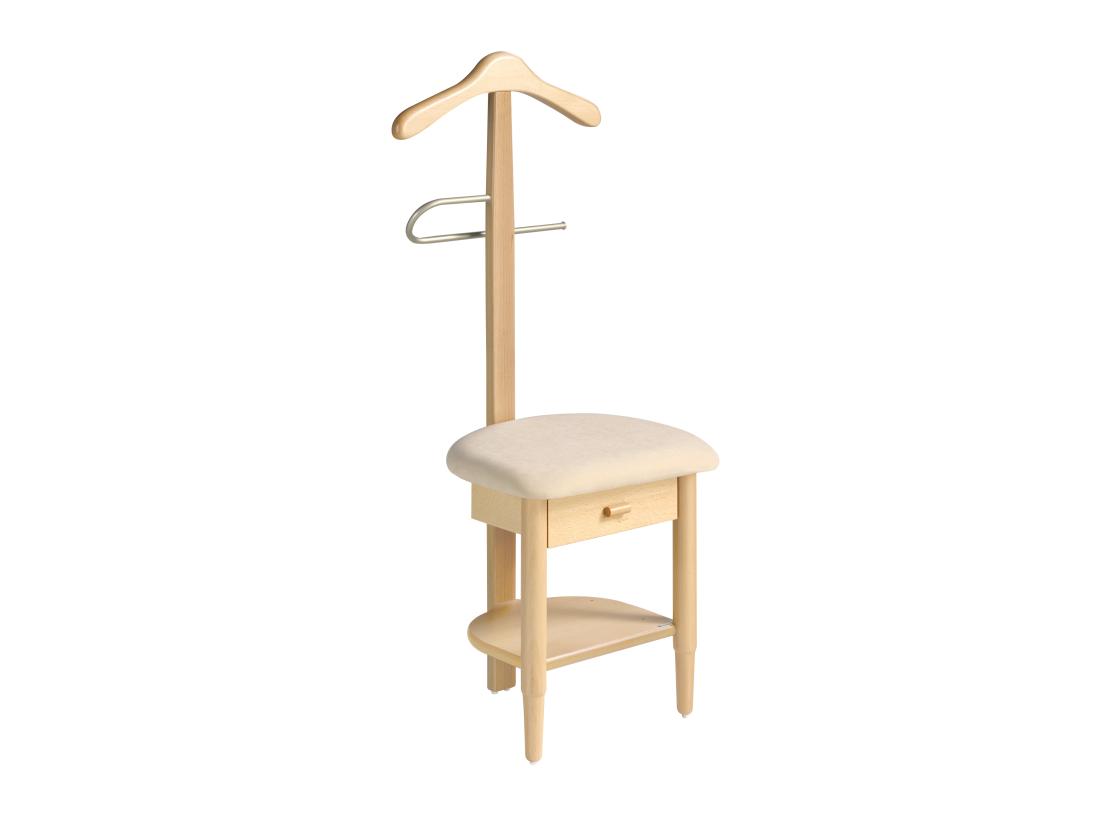 vente unique Valet de nuit - H115cm x L45cm x P41cm - hêtre massif naturel - Stanza