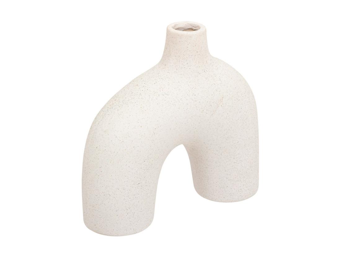 vente unique Vase Blanc forme organique en céramique sablée