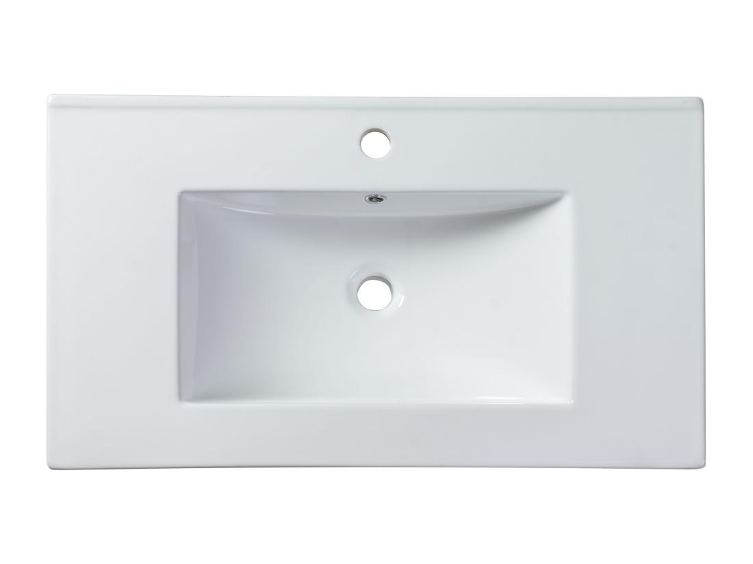 Vente Unique Vasque à Encastrer Blanche Rectangle En Céramique - 81 X 46 5 Cm - MOTIAC