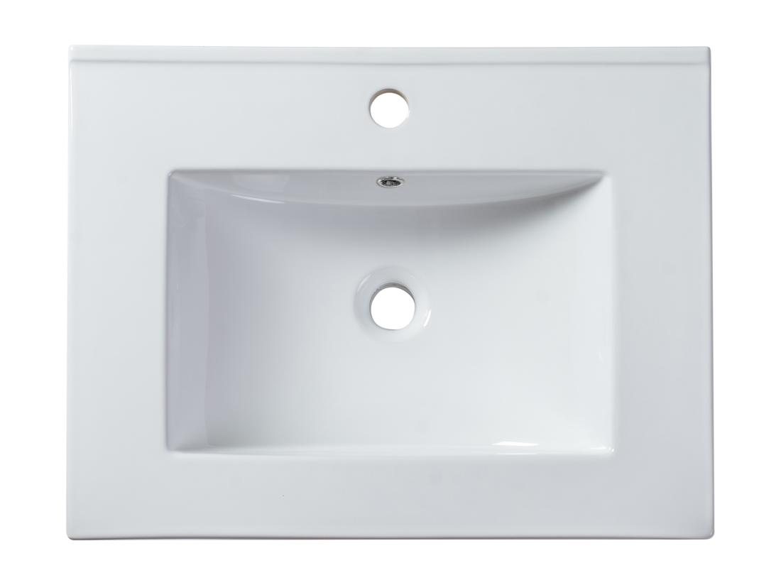 Vente Unique Vasque à Encastrer Blanche Rectangle En Céramique - 61 X 46 5 Cm - MOTIAC