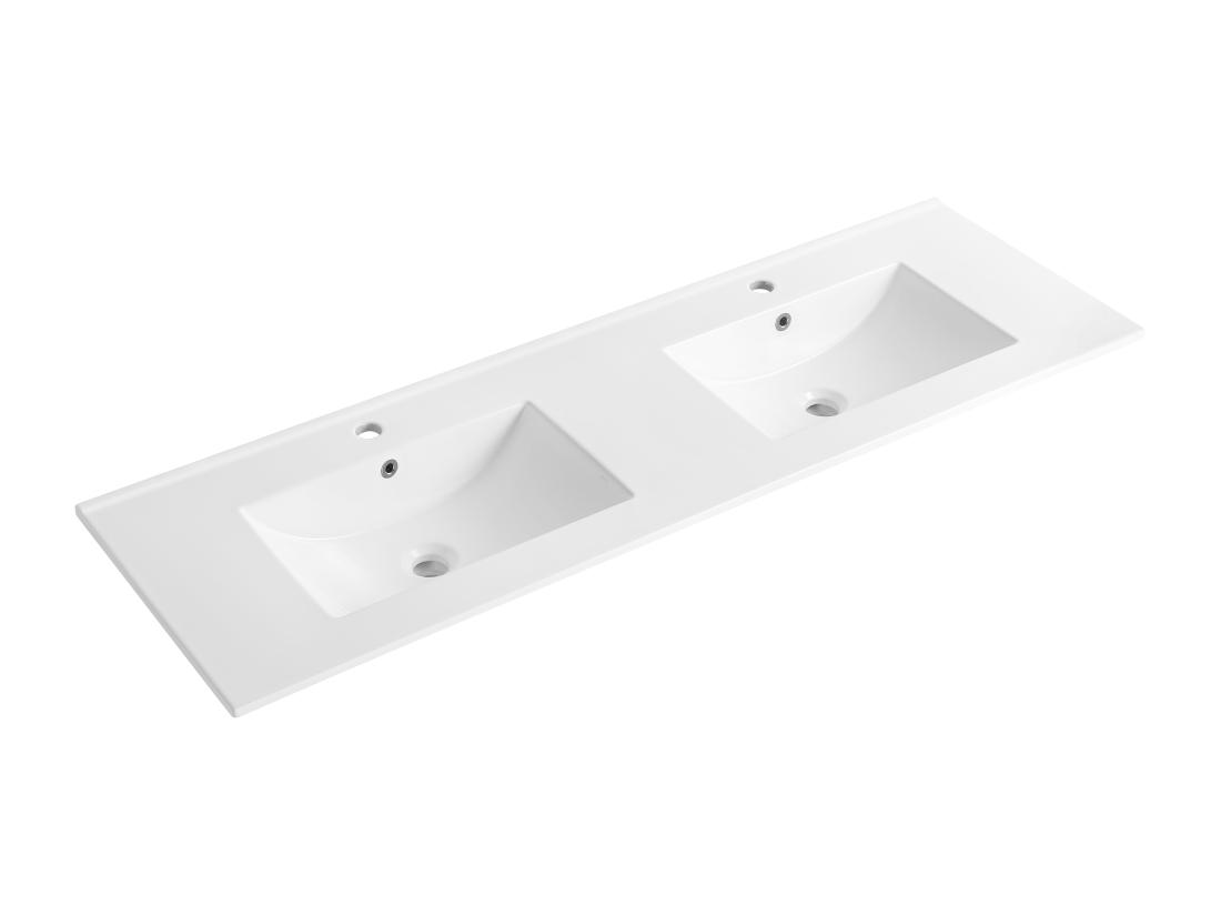 Vente Unique Vasque à Encastrer Blanche Rectangle En Céramique - 151 X 46 5 Cm - MOTIAC