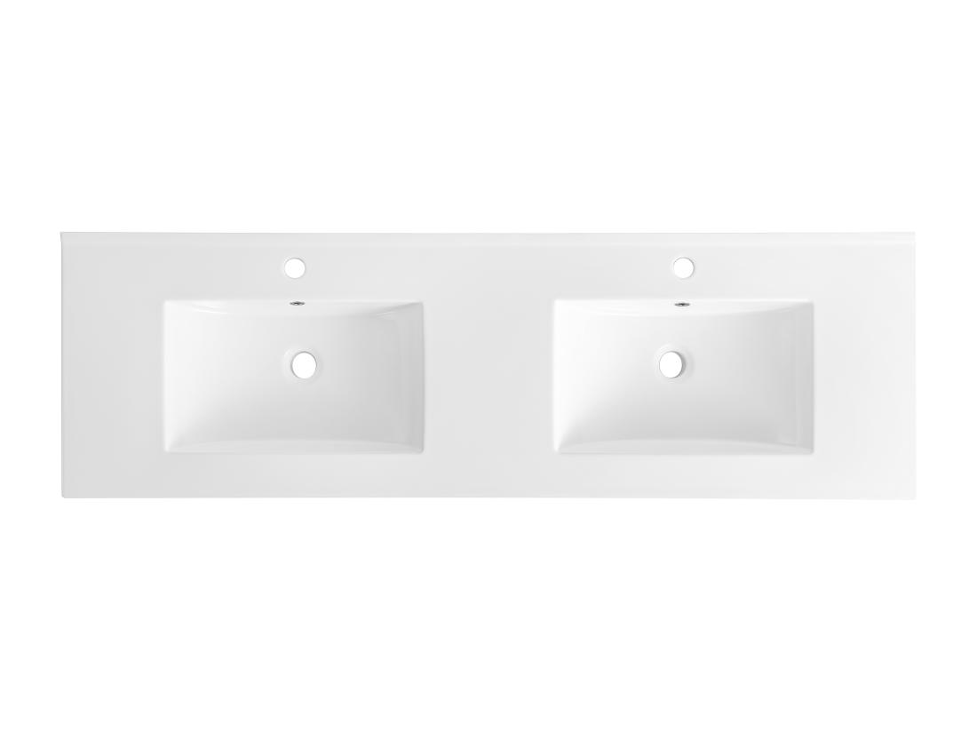 Vente Unique Vasque à Encastrer Blanche Rectangle En Céramique - 151 X 46 5 Cm - MOTIAC