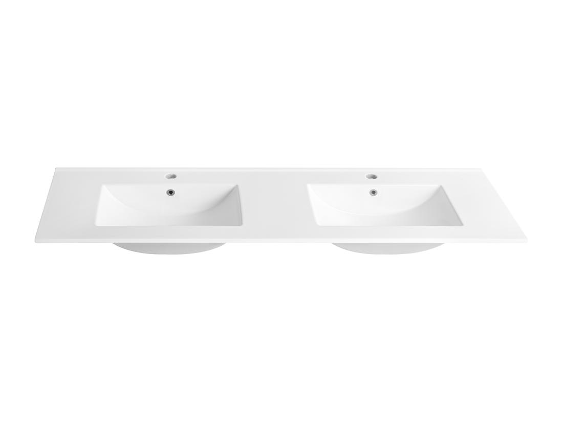 vente unique Vasque à encastrer blanche rectangle en céramique - 151 x 46 5 cm - MOTIAC