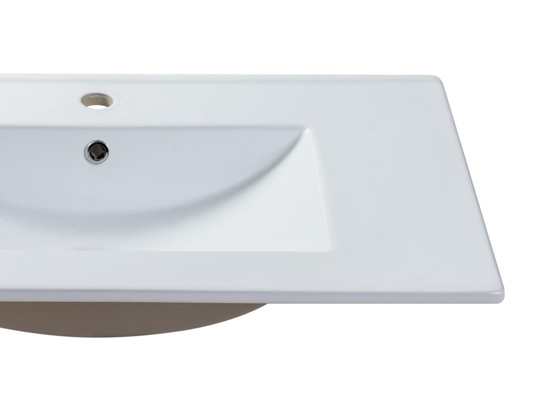 Vente Unique Vasque à Encastrer Blanche Rectangle En Céramique - 101 X 46 5 Cm - MOTIAC
