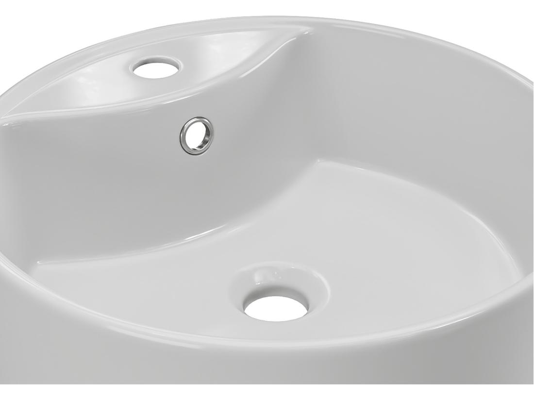 Vente Unique Vasque à Poser Blanche Ronde En Céramique - 40 Cm - DARINI