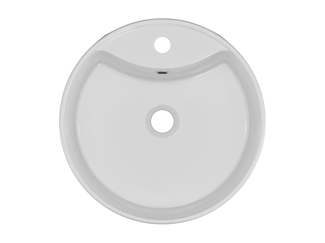 Vente Unique Vasque à Poser Blanche Ronde En Céramique - 40 Cm - DARINI