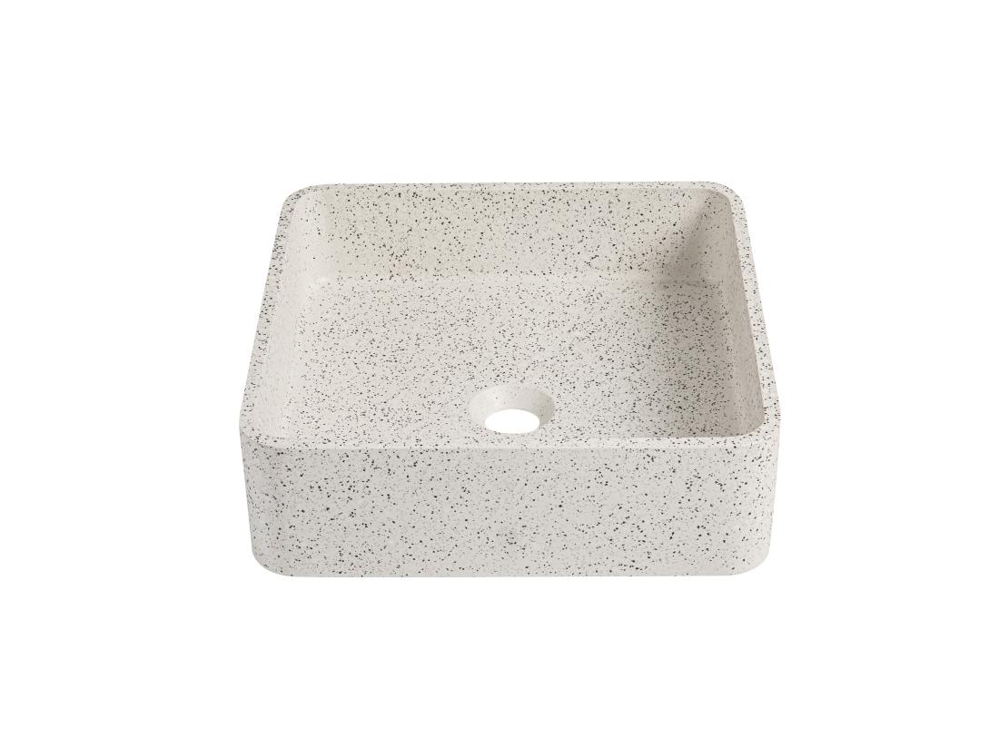 Vente Unique Vasque à Poser Carrée En Terrazzo - L39 X L39 Cm - STOCHI