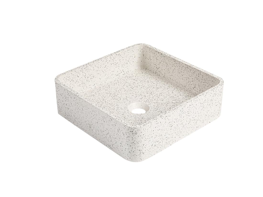 Vente Unique Vasque à Poser Carrée En Terrazzo - L39 X L39 Cm - STOCHI