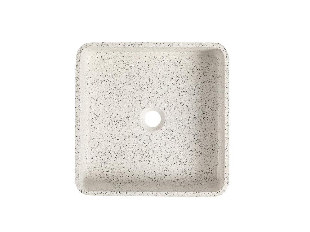 Vente Unique Vasque à Poser Carrée En Terrazzo - L39 X L39 Cm - STOCHI