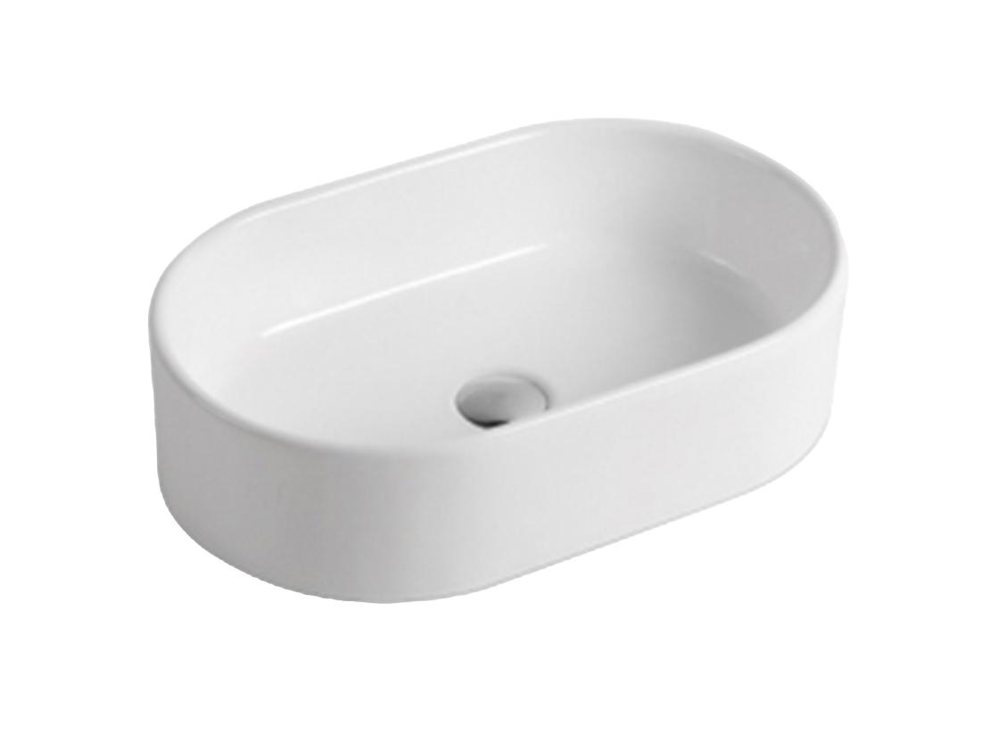 Vente Unique Vasque à Poser En Céramique Ovale - Blanc - 56 X 35 5 Cm - IWA II
