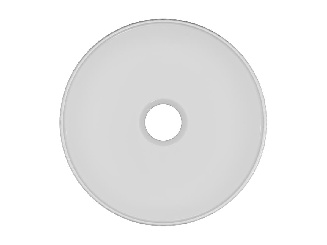 Vente Unique Vasque à Poser En Céramique Striée Ronde - Blanc Brillant - 36 Cm - PEDARA