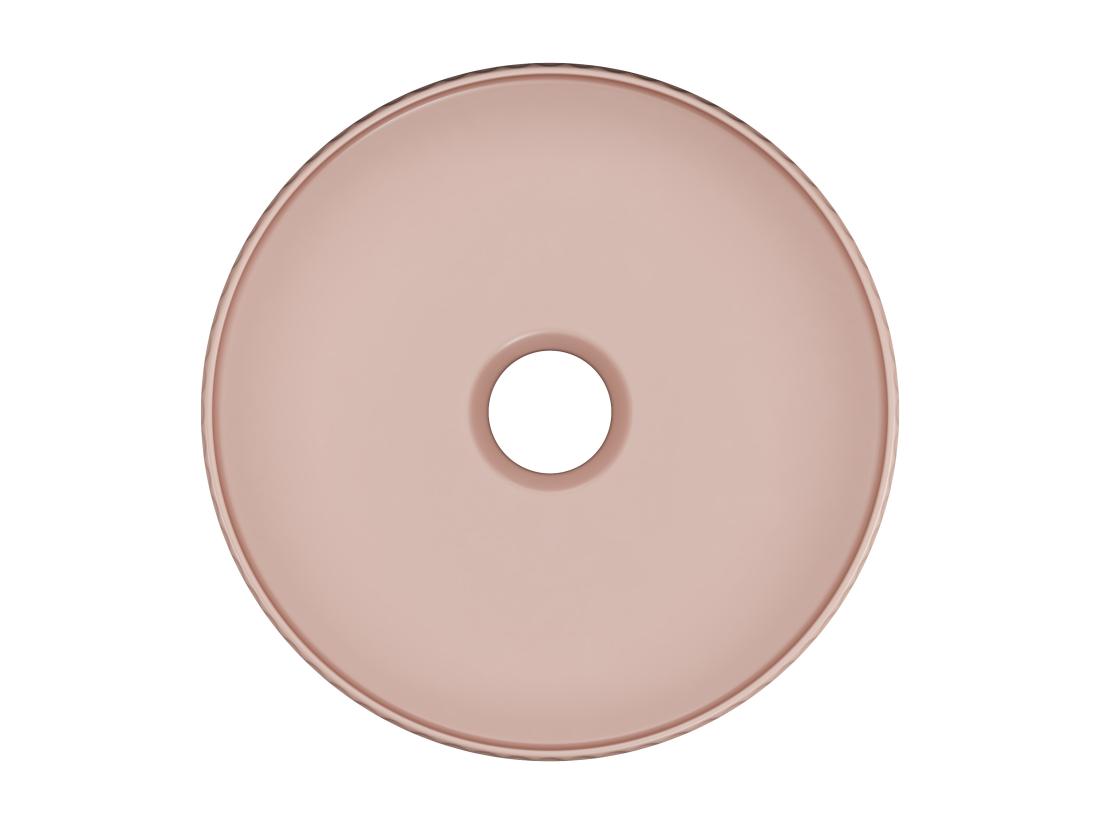 Vente Unique Vasque à Poser En Céramique Striée Ronde - Rose Mat - 36 Cm - PEDARA