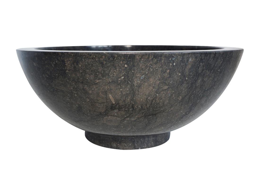 Vente Unique Vasque à Poser En Marbre - Coloris Noir - D35 Cm - BERATI