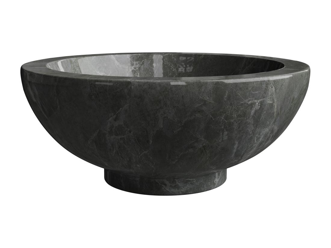 Vente Unique Vasque à Poser En Marbre - Coloris Noir - D35 Cm - BERATI