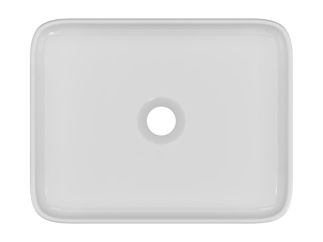 Vente Unique Vasque à Poser Rectangle En Céramique - Blanc - 50 X 39 Cm - JUNIKO II