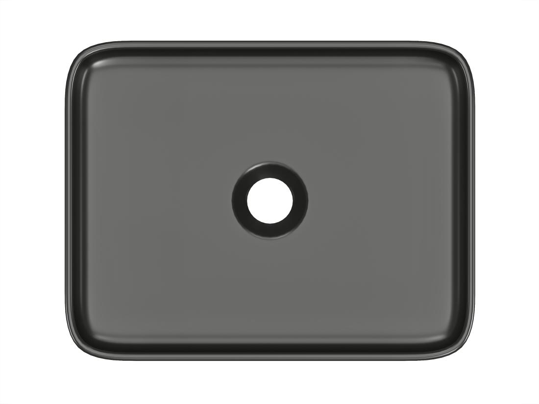Vente Unique Vasque à Poser Rectangle En Céramique - Noir Mat - 50 X 39 Cm - JUNIKO II