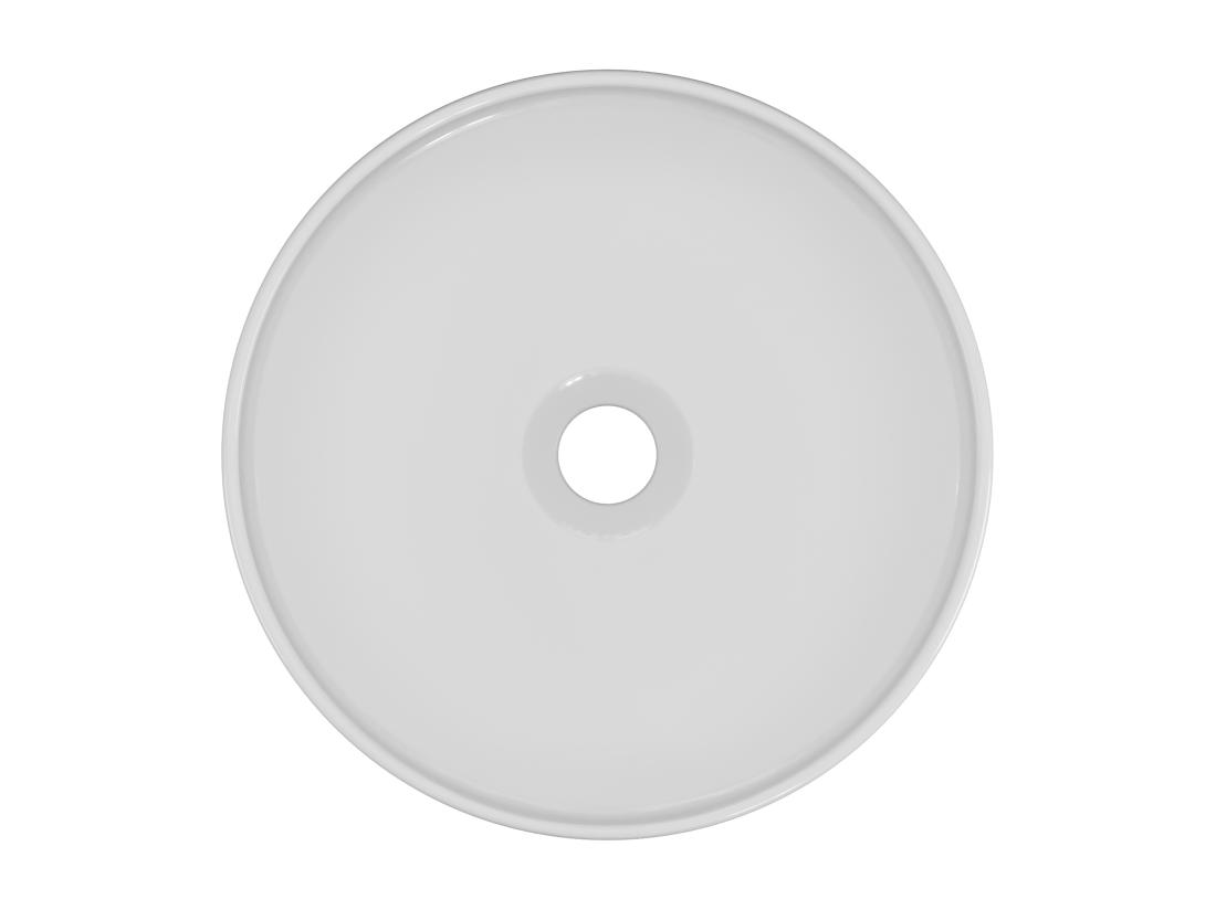 Vente Unique Vasque à Poser Ronde En Céramique - Blanc Brillant - 36 Cm - LENISO II