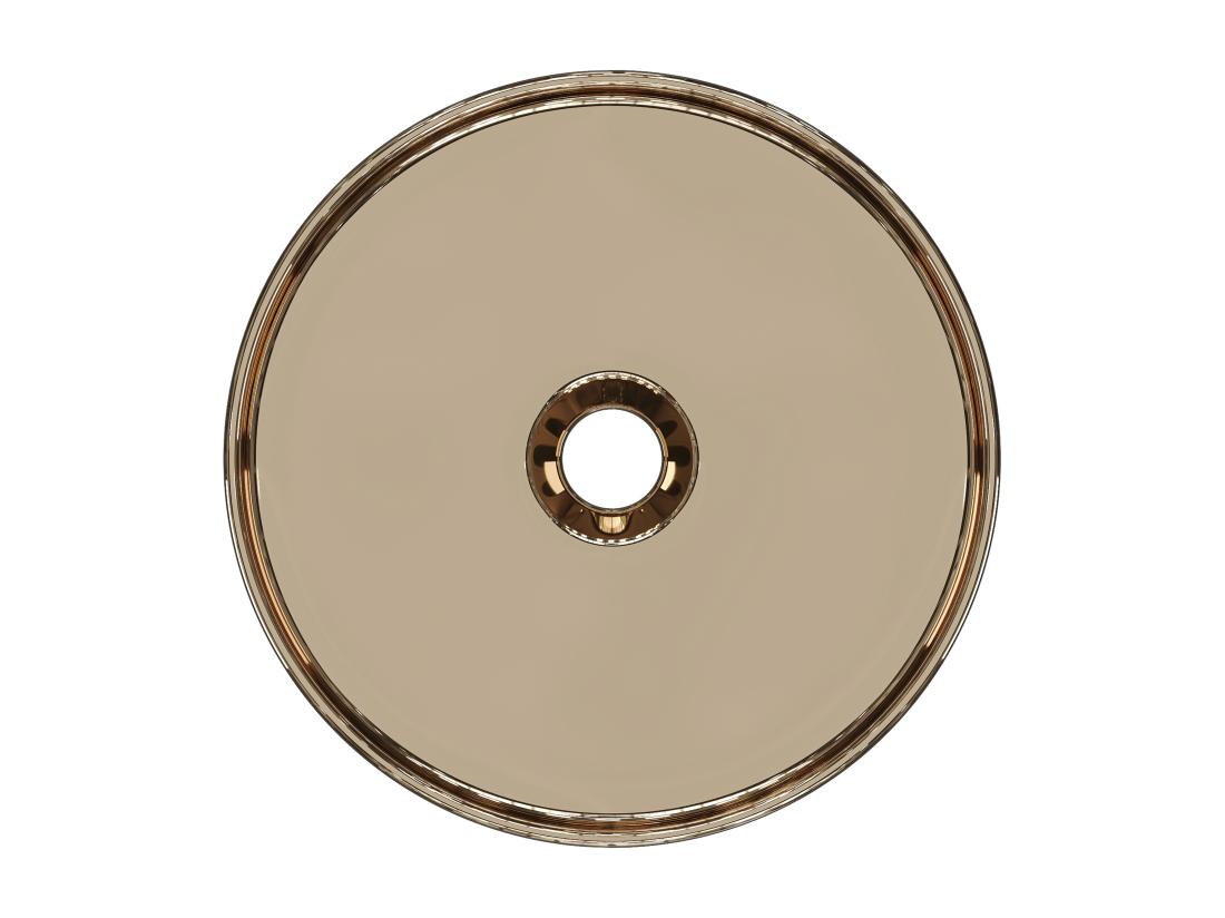 Vente Unique Vasque à Poser Ronde En Céramique - Effet Cuivre - 36 Cm - KANELLE II