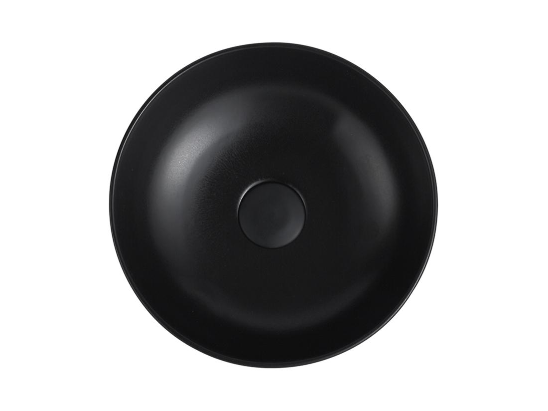 Vente Unique Vasque à Poser Ronde En Céramique - Noir - 36 Cm - KANELLE II