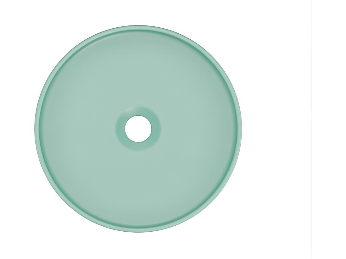 Vente Unique Vasque à Poser Ronde En Céramique - Vert Mat - 36 Cm - LENISO II