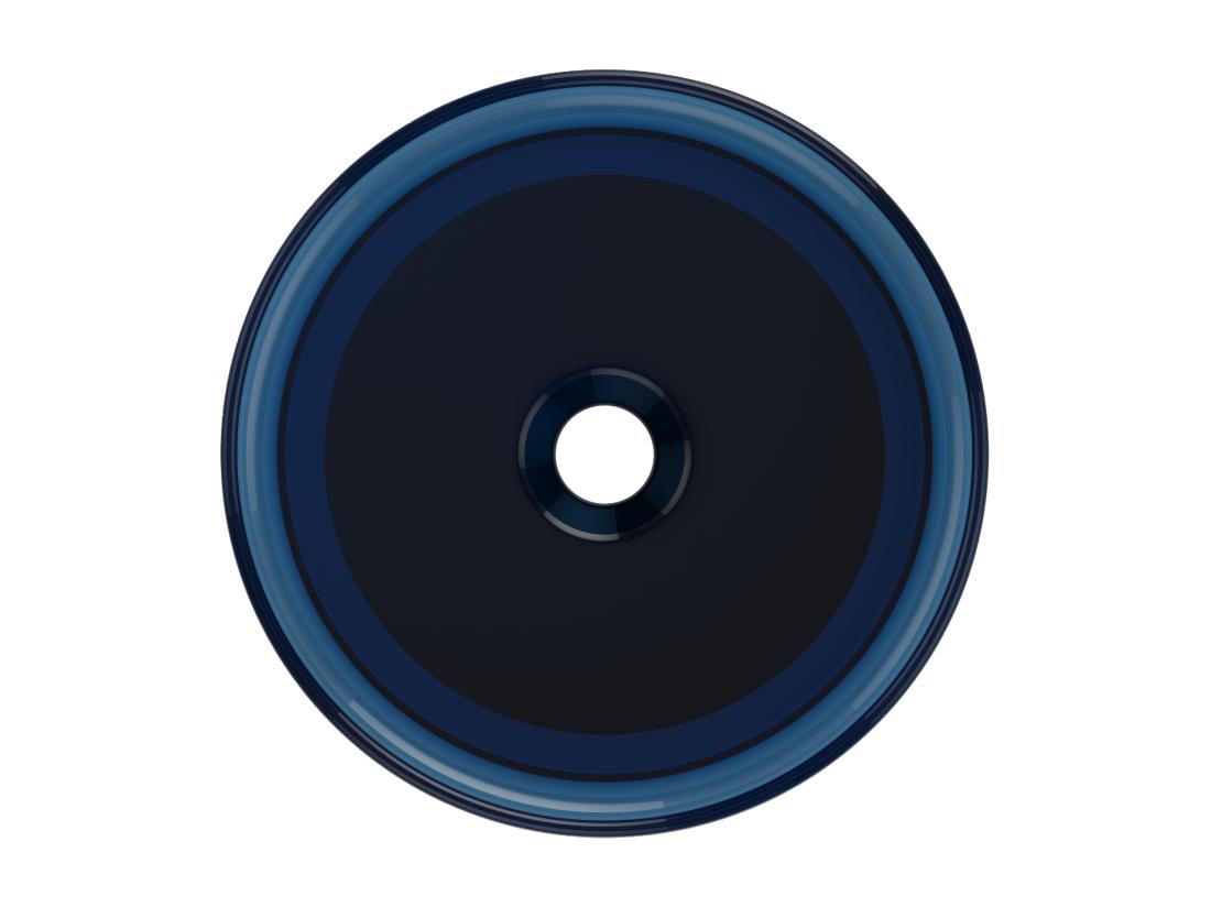 Vente Unique Vasque à Poser Ronde Translucide En Résine - 40 Cm - Bleu - SPAVO