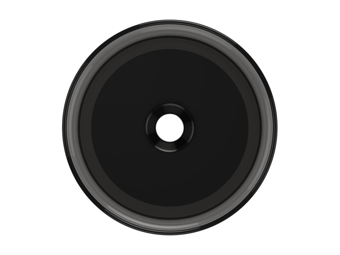 Vente Unique Vasque à Poser Ronde Translucide En Résine - 40 Cm - Gris - SPAVO