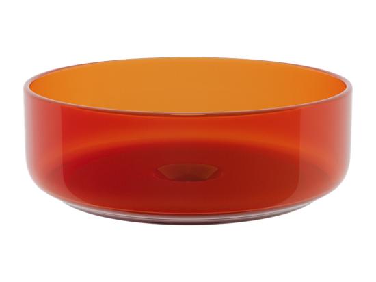 Vente Unique Vasque à Poser Ronde Translucide En Résine - 40 Cm - Orange - SPAVO