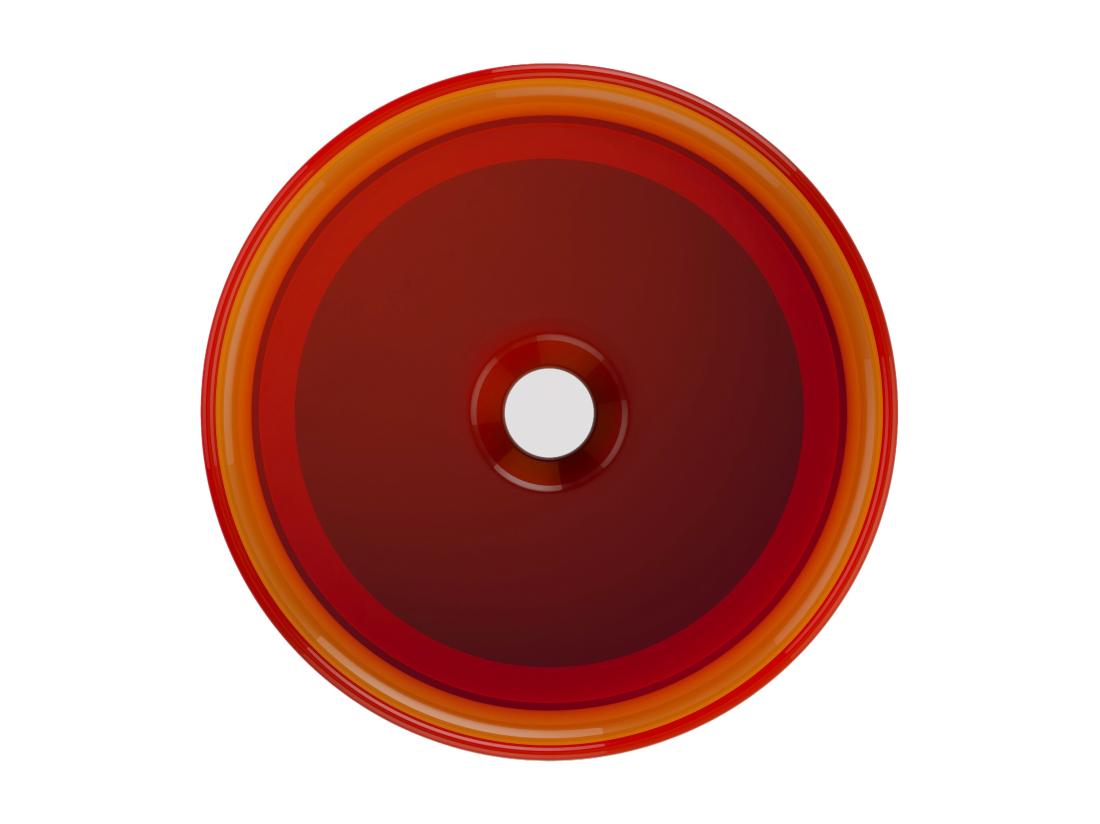 Vente Unique Vasque à Poser Ronde Translucide En Résine - 40 Cm - Orange - SPAVO
