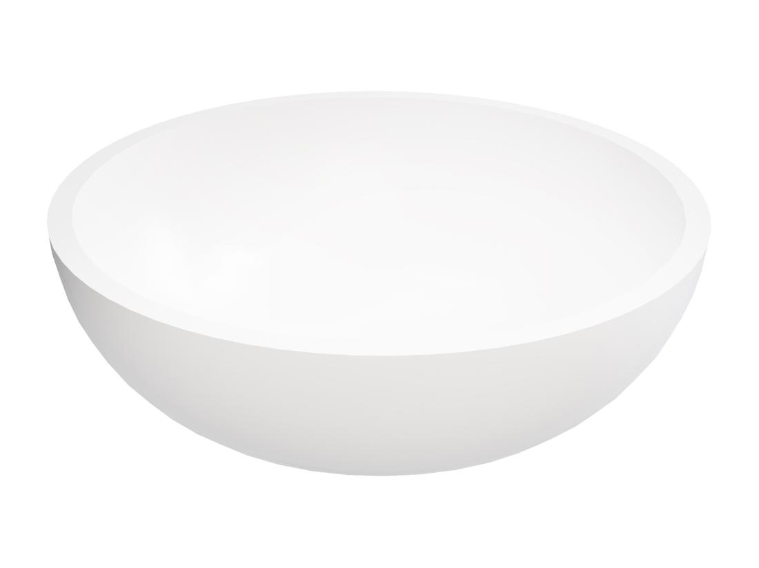 Vente Unique Vasque De Salle De Bain Ronde En Solid Surface - 40 Cm - Blanc - IMJA