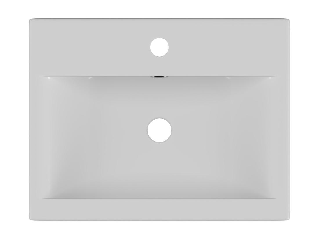 Vente Unique Vasque De Salle De Bain Semi-encastrée Rectangle En Céramique - L51 5 Cm - Blanc - YASMAC II