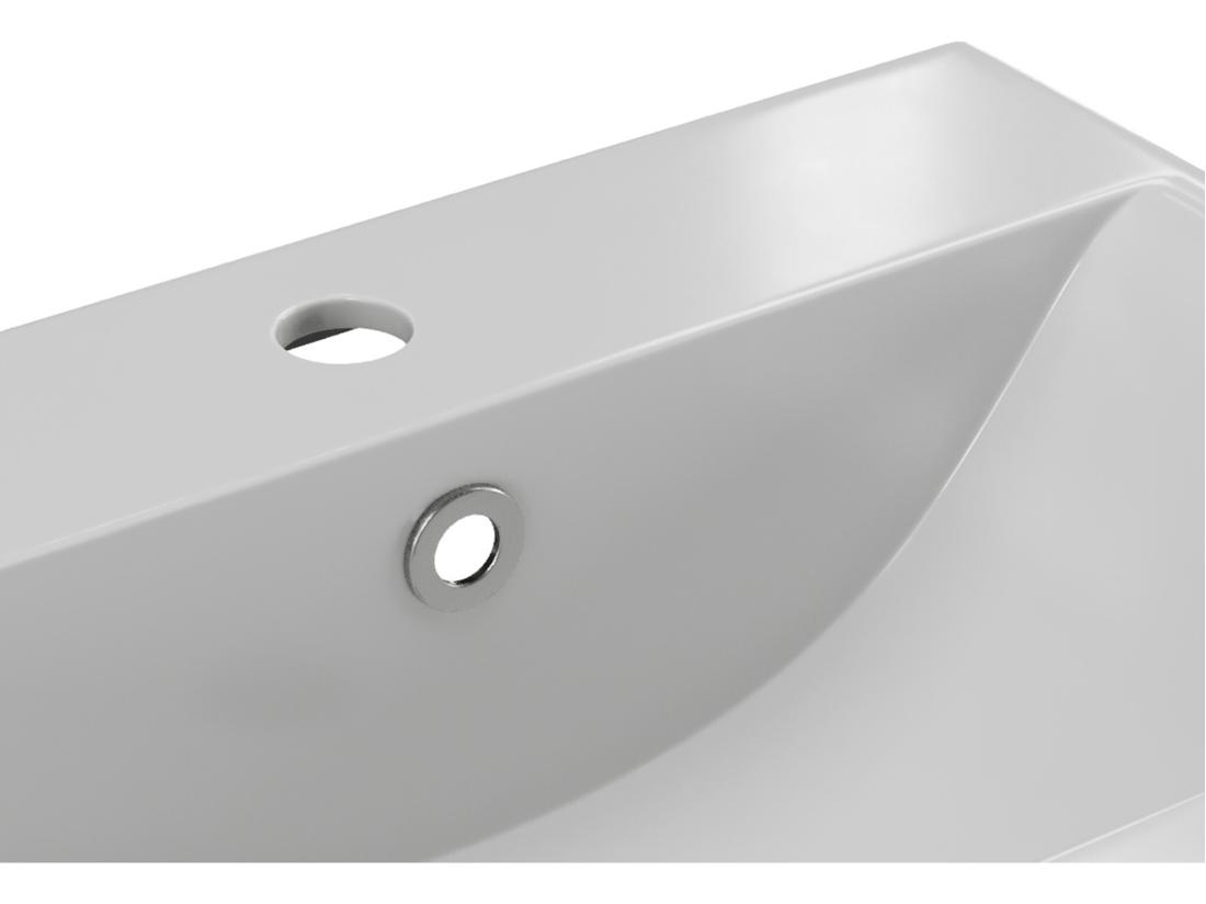 Vente Unique Vasque De Salle De Bain Semi-encastrée Rectangle En Céramique - L51 5 Cm - Blanc - YASMAC II
