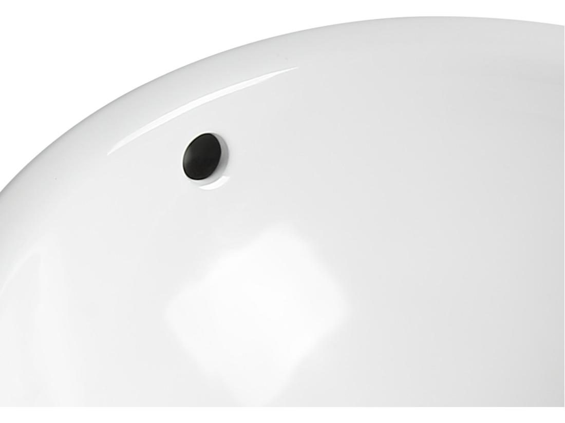 Vente Unique Vasque De Salle De Bain Semi-encastrée Ronde En Céramique - 46 Cm - Blanc - CATONAC II