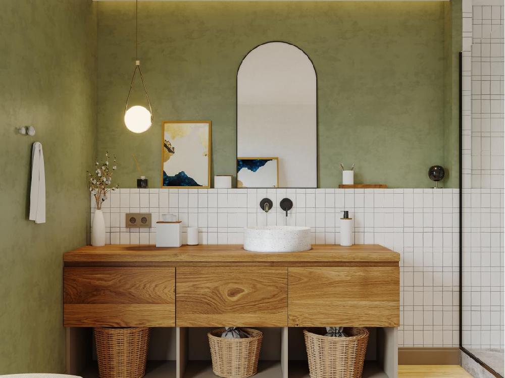 vente unique Vasque ronde à poser en terrazzo blanc - 39 cm - DUKAT