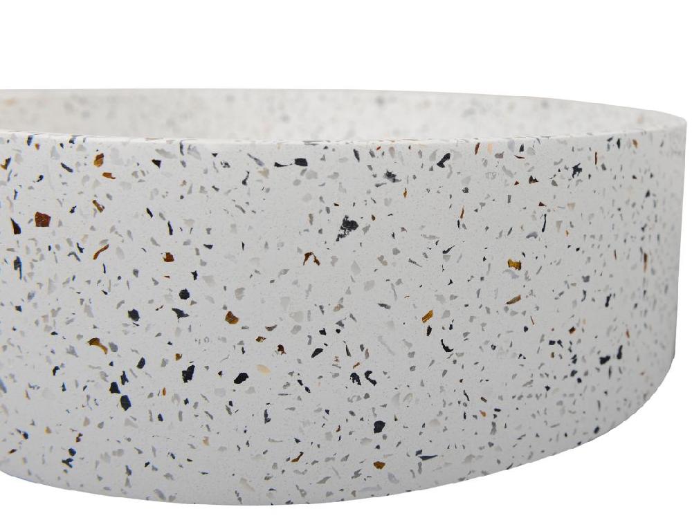 Vente Unique Vasque Ronde à Poser En Terrazzo Bleu - 39 Cm - DUKAT