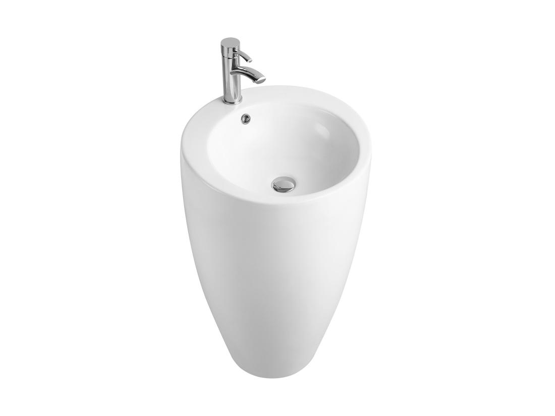 Vente Unique Vasque Sur Pied Cylindrique Blanche - D50 X H83 Cm - MILOS II