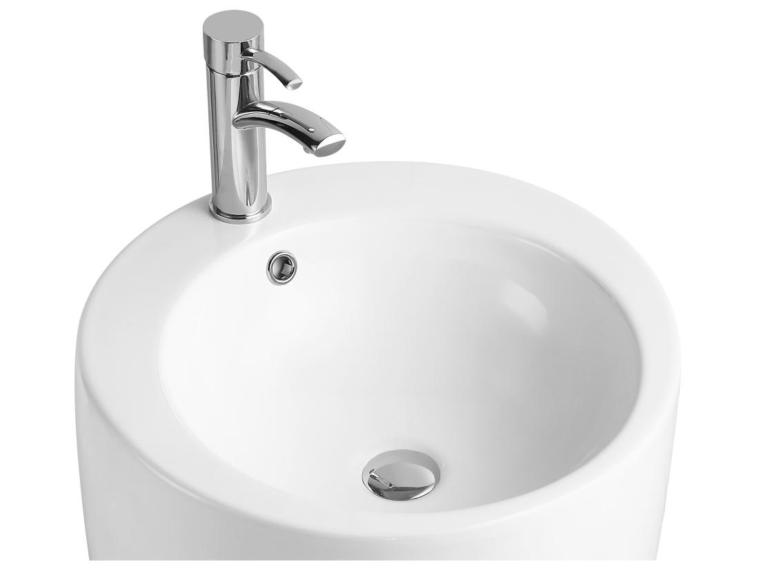 Vente Unique Vasque Sur Pied Cylindrique Blanche - D50 X H83 Cm - MILOS II