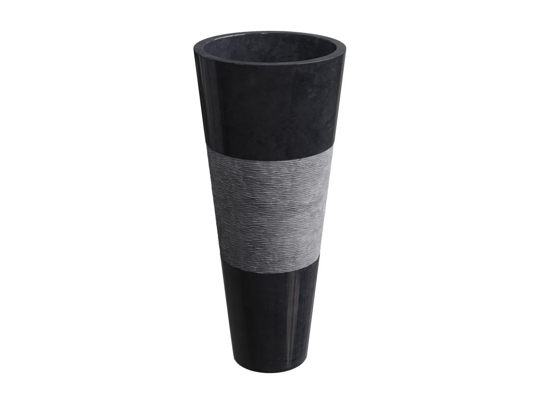 Vente Unique Vasque Sur Pied En Marbre - Coloris Noir - L40 X P40 X H90 Cm - PULOA