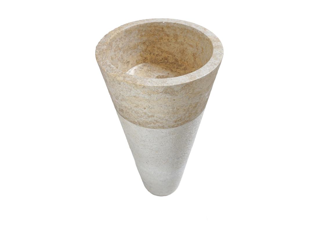 Vente Unique Vasque Sur Pied En Marbre LANTA - Couleur Crème