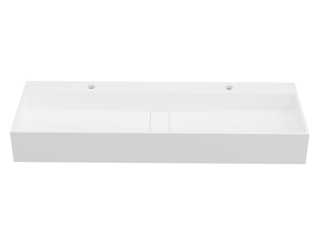Vente Unique Vasque Suspendue En Solid Surface - Blanc - L120 X L40 X H15 Cm - YAMDROK