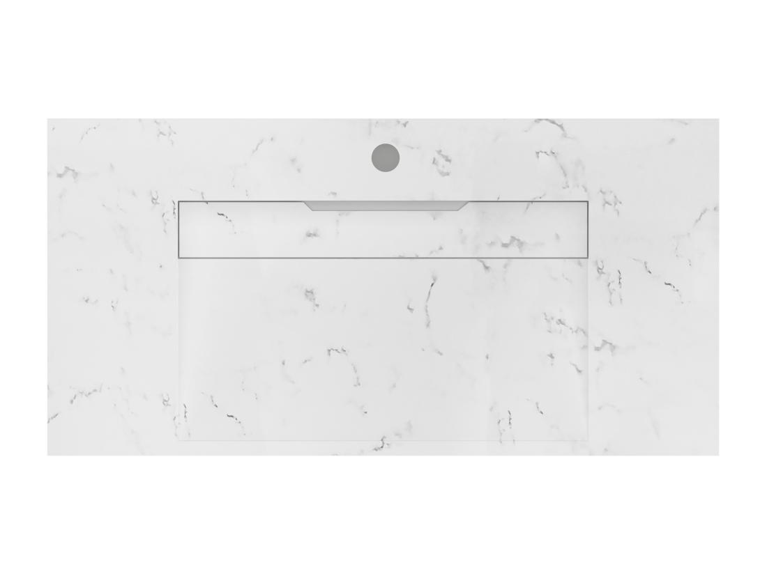 Vente Unique Vasque Suspendue En Solid Surface Blanche - L90.2 X L45.2 X H8 Cm - TAKOTNA