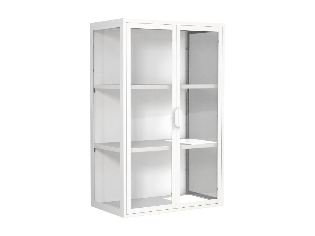 Vente Unique VCM Acier Vitrine Murale Vitrine Suspendue Vitrine En Verre Vitrine Murale Vitrine En Verre 95x60x35 Cm Floka L