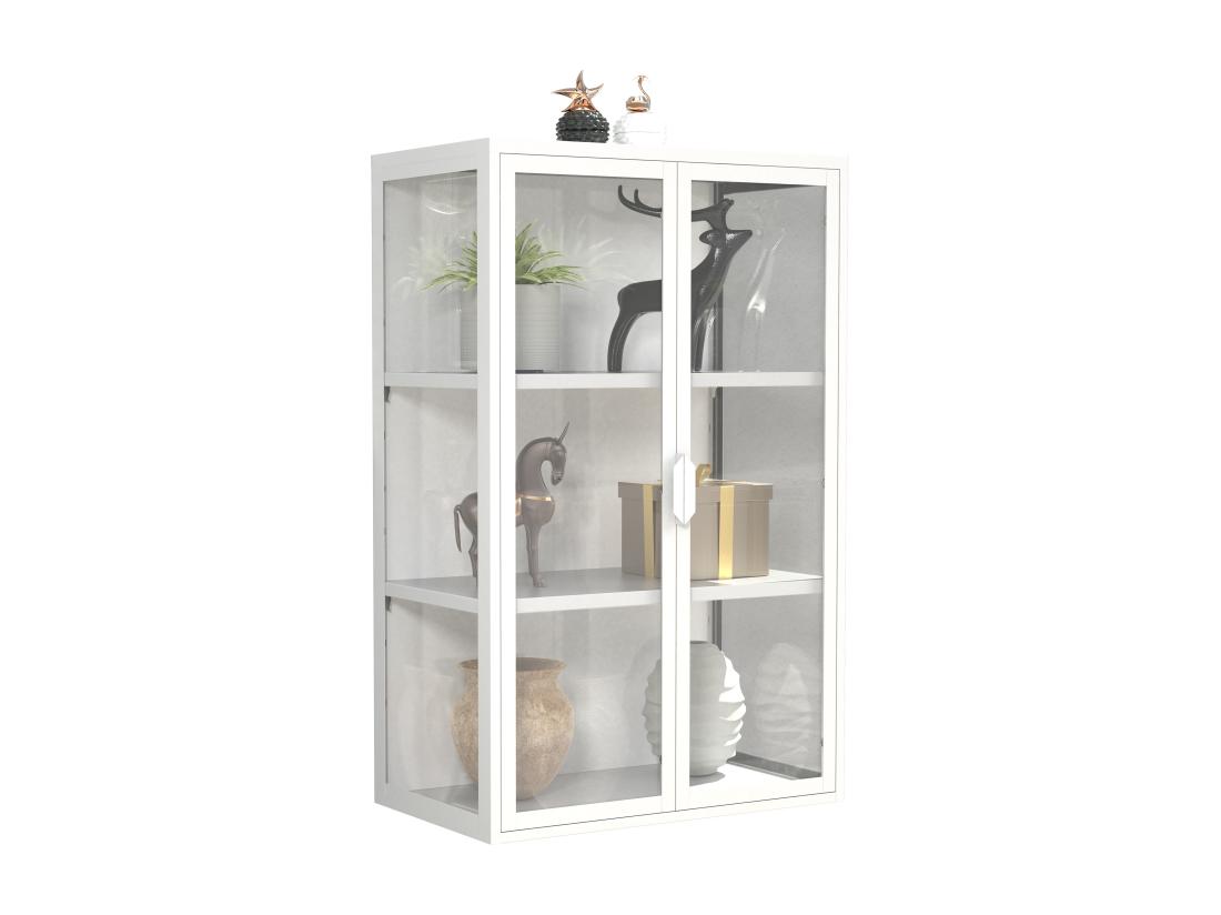 Vente Unique VCM Acier Vitrine Murale Vitrine Suspendue Vitrine En Verre Vitrine Murale Vitrine En Verre 95x60x35 Cm Floka L
