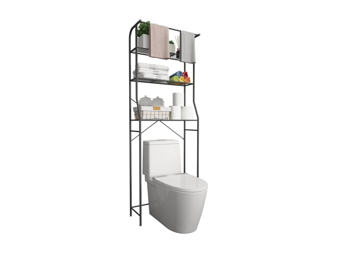 Vente Unique VCM Meuble De Salle De Bains En Métal Armoire De Toilette Tubas EOL (noir)