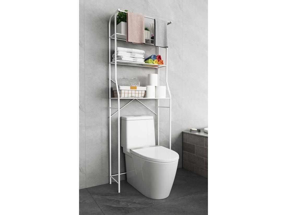 Vente Unique VCM Meuble De Salle De Bains En Métal Armoire De Toilette Tubas EOL (blanc)