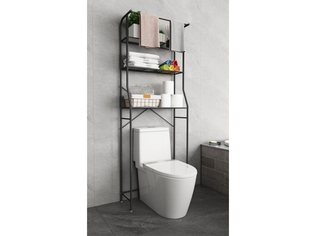 vente unique VCM Meuble de salle de bains en métal Armoire de toilette Tubas EOL (noir)