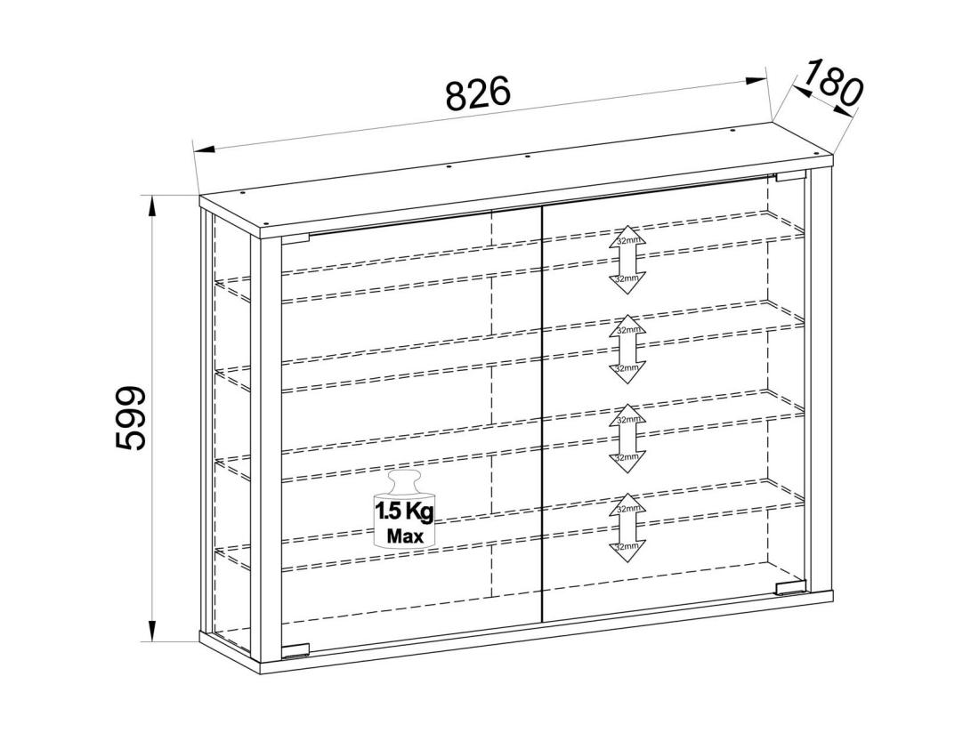 Vente Unique VCM Vitrine Murale Vitrine Suspendue Vitrine Murale Vitrine En Verre Vitrosa L (Anthracite)
