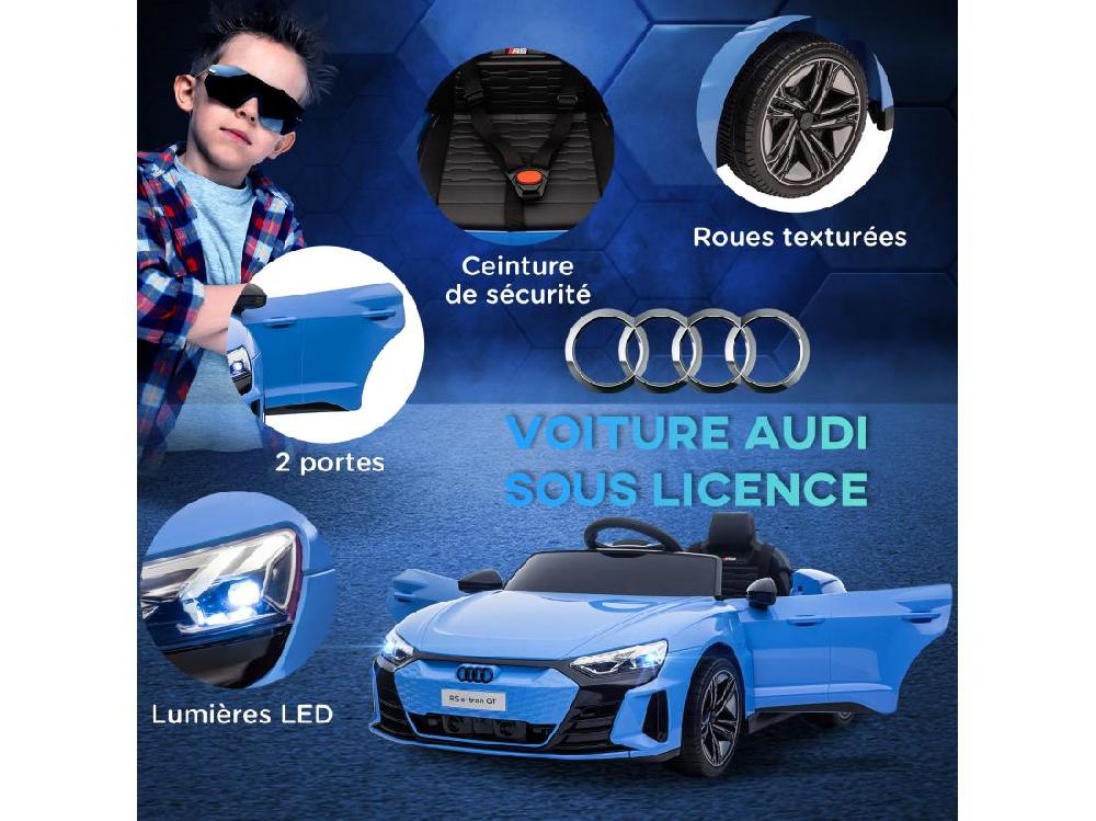 Vente Unique Véhicule électrique Enfant Audi RS E-tron GT V. Max. 5 Km/h Télécommande Effets Sonores + Lumineux Bleu