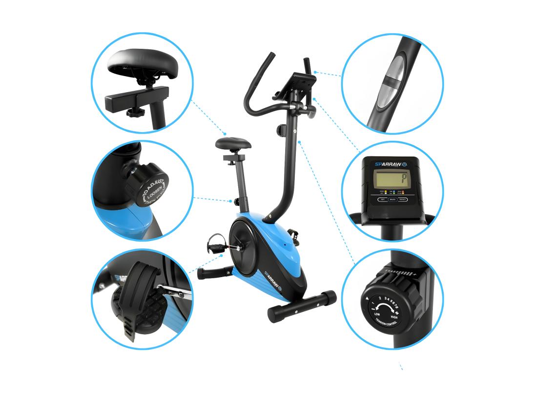 Vente Unique Vélo D'appartement CAMPO Roue D'inertie 3kg - 8 Niveaux De Résistance Capteurs Pouls Ecran D'entraînement Réglable